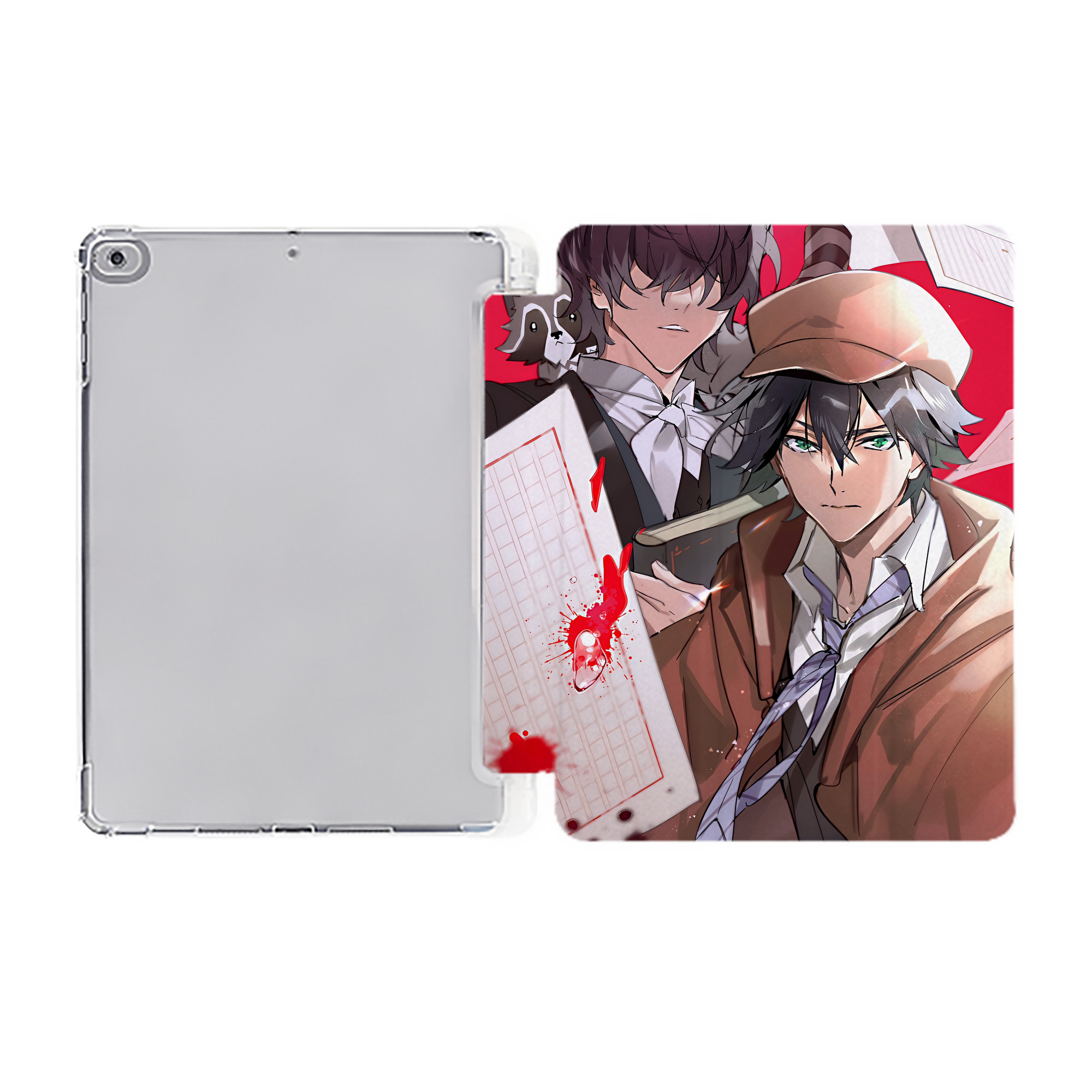 （画像用） 文豪ストレイドッグス Bungo Stray Dogs IPad ケース ペン収納付き 三つ折りスタンド PUレザー×シリコン 対応機種9.5/10.5/10.9インチ